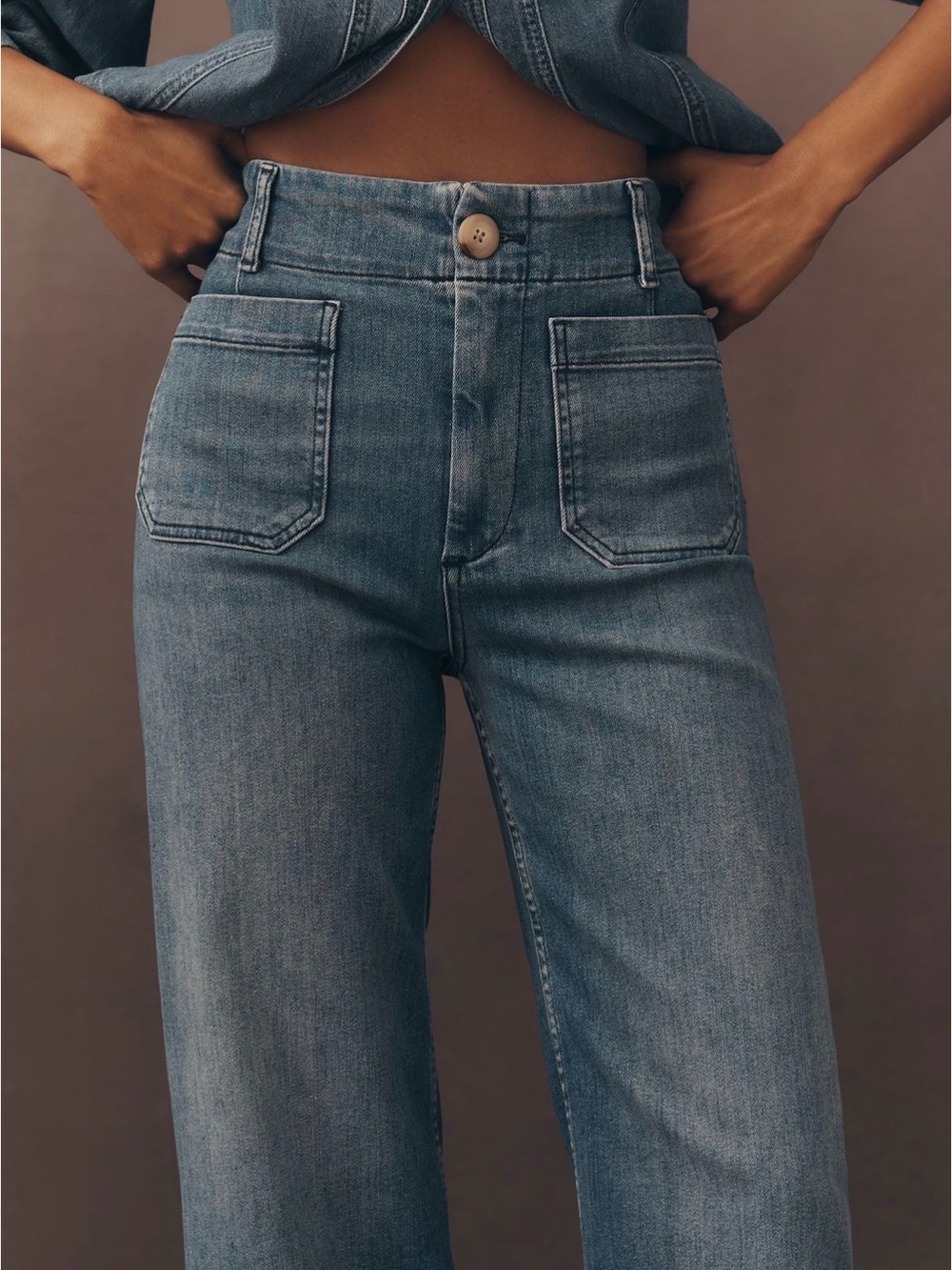 Anthropologie Maeve Collette Cropped Wide Leg Jeans - Picture 3 of 7